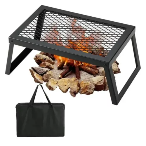 Grille barbecue pliable pour feu de bois