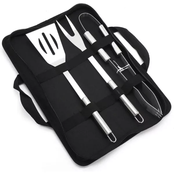 Kit ustensiles barbecue enroulable avec pochette