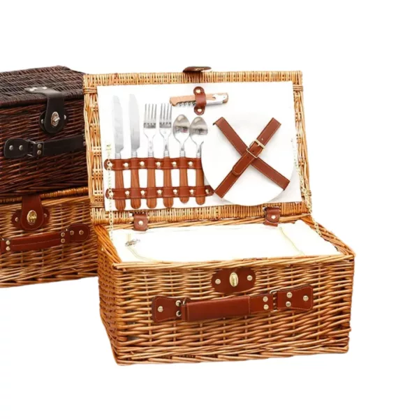 Panier pique-nique osier avec vaisselle incluse – Image 6