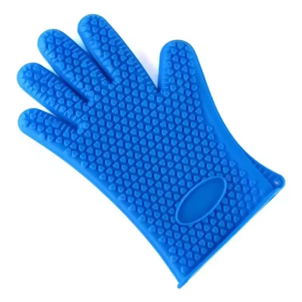 Gant barbecue anti chaleur silicone texturé – Image 14
