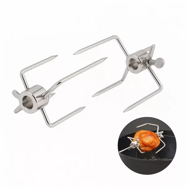 Brochette tournante manuelle pour barbecue charbon – Image 2