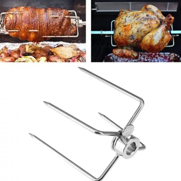 Brochette tournante manuelle pour barbecue charbon – Image 3