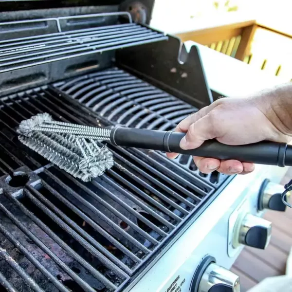 Brosse nettoyage barbecue triple tête inox – Image 3