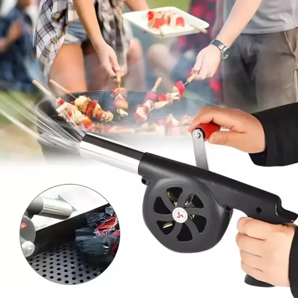 Souffleur manuel pour allumer charbon barbecue – Image 4