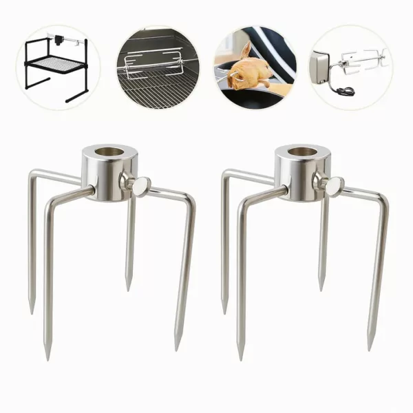Brochette tournante manuelle pour barbecue charbon – Image 4
