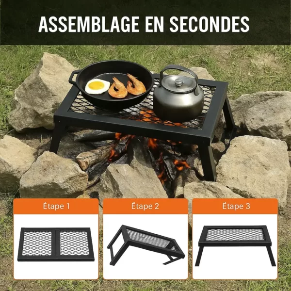 Grille barbecue pliable pour feu de bois – Image 4