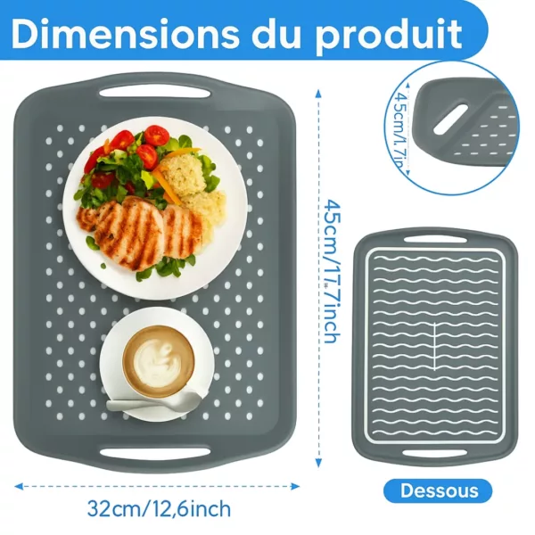 Plateau service extérieur antidérapant repas jardin – Image 4