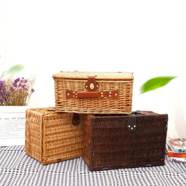 Panier pique-nique osier avec vaisselle incluse – Image 2