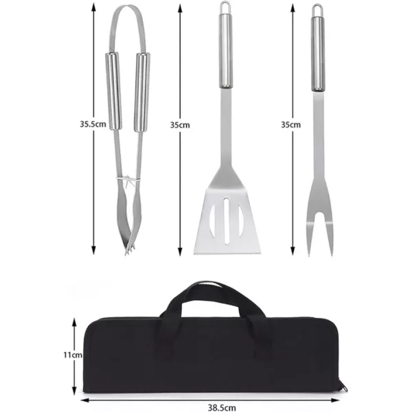Kit ustensiles barbecue enroulable avec pochette – Image 7