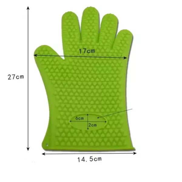 Gant barbecue anti chaleur silicone texturé – Image 8