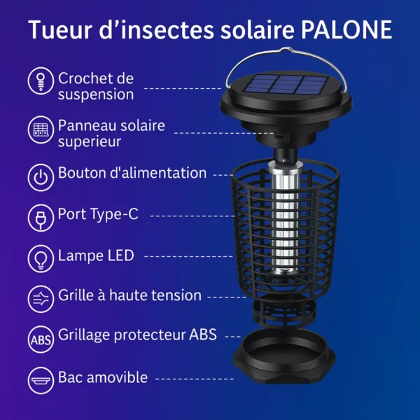 Lampe anti-insectes rechargeable pour dîner jardin – Image 7
