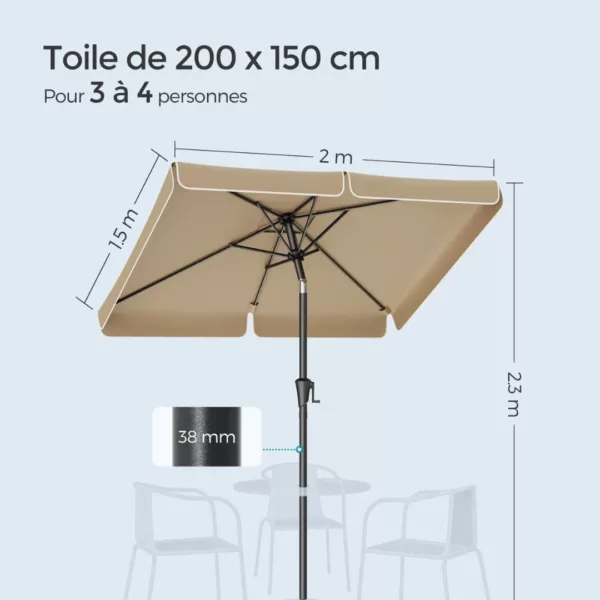 Parasol de table déporté pour repas extérieur – Image 5