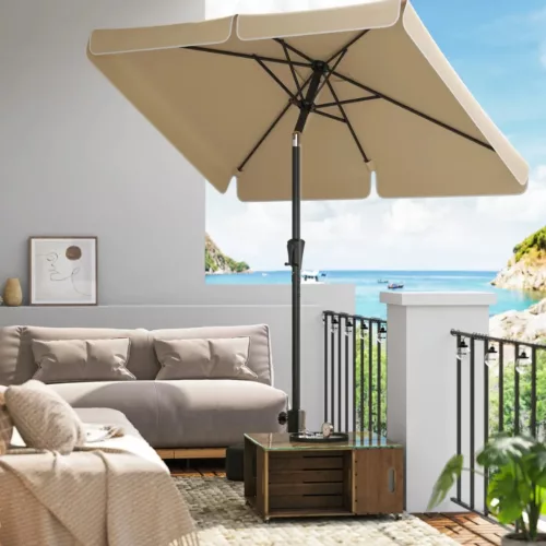 Parasol de table déporté pour repas extérieur