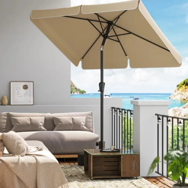 Parasol de table déporté pour repas extérieur