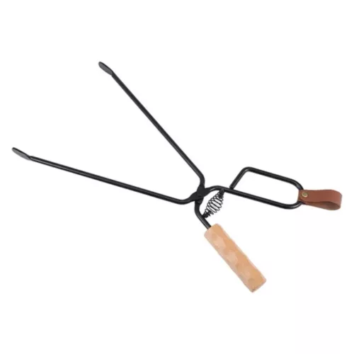 Pince à charbon barbecue manche long bois