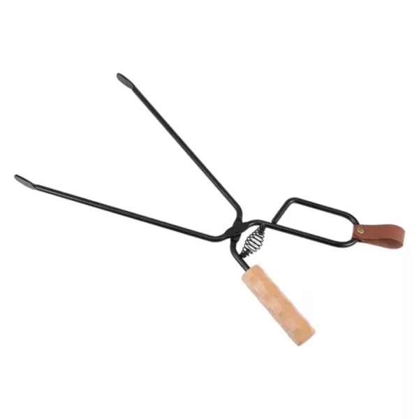 Pince à charbon barbecue manche long bois