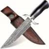 Couteau de chasse lame damas