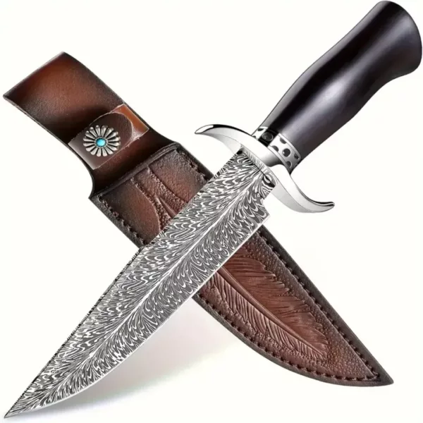 Couteau de chasse lame damas