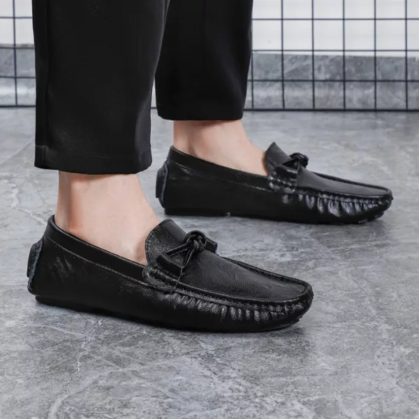 Mocassin cuir homme souple à nœud – Image 9