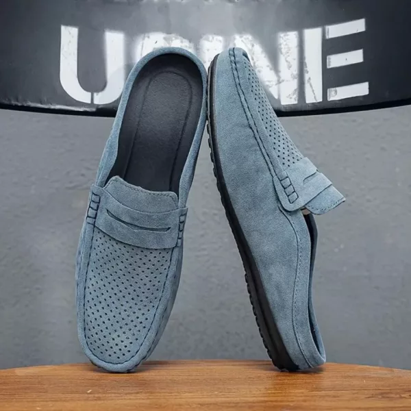 Mocassin homme ouvert daim perforé – Image 12