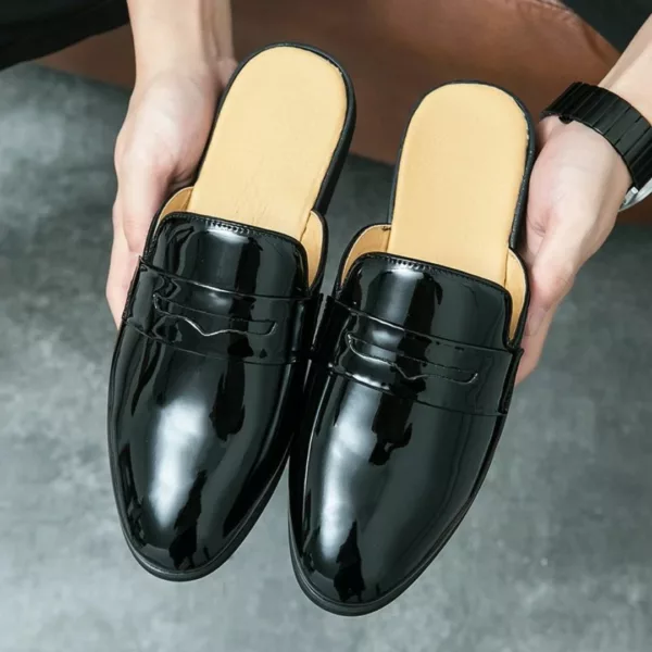 Mocassin homme verni dégradé tendance – Image 5