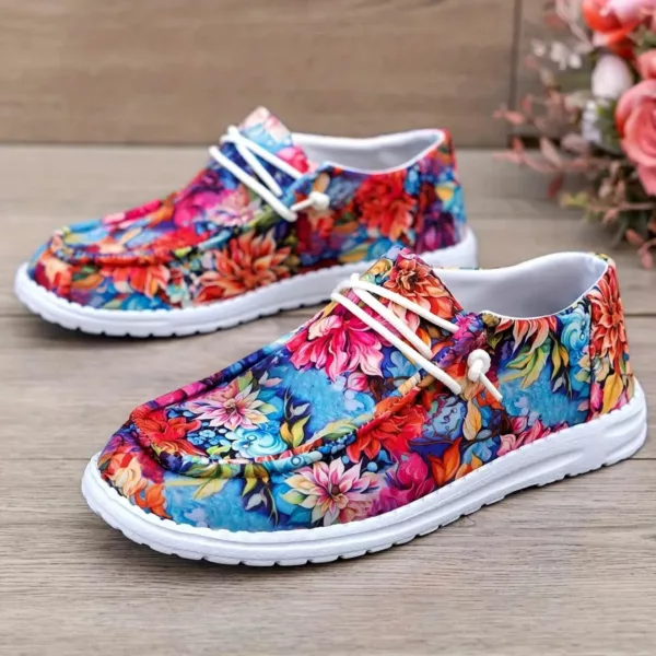 Mocassin femme fleuri semelle sport – Image 7