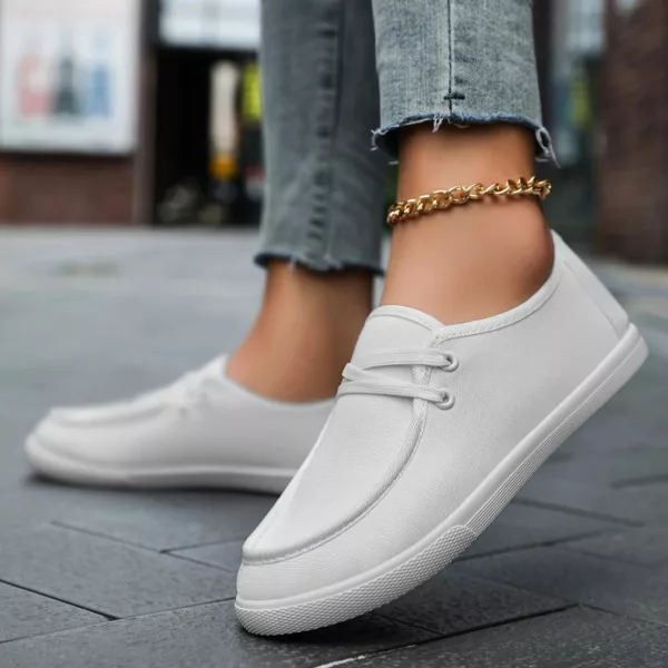Mocassin femme toile lacets casual – Image 6