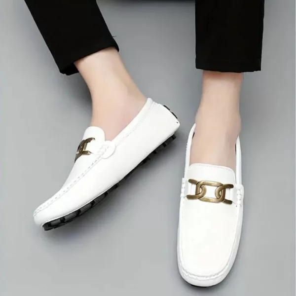 Mocassin homme chaîne métal tendance – Image 19