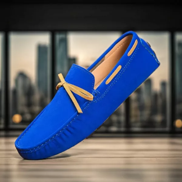Mocassin homme daim nœud contrasté – Image 9