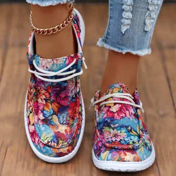 Mocassin femme fleuri semelle sport – Image 6