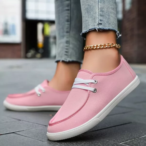 Mocassin femme toile lacets casual – Image 7