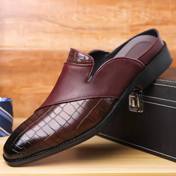 Mocassin homme ouvert croco bicolore – Image 23