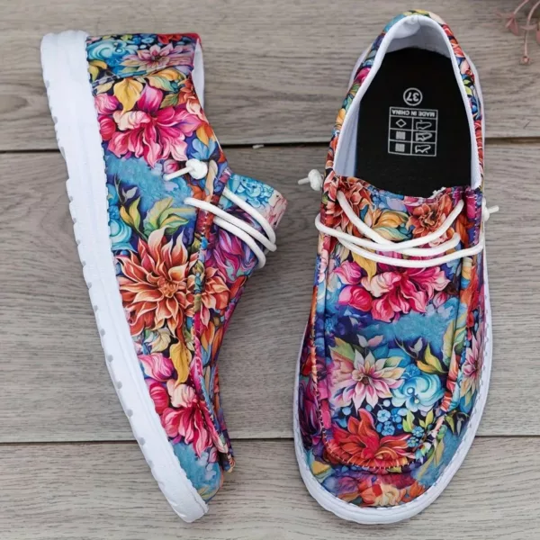 Mocassin femme fleuri semelle sport – Image 5