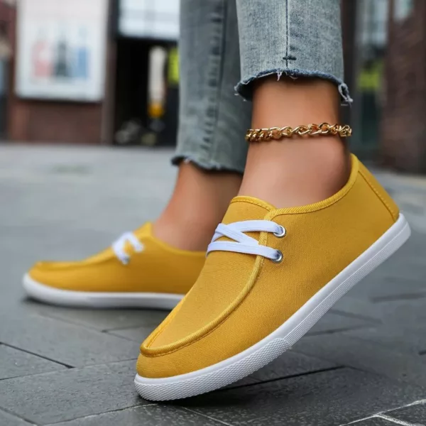 Mocassin femme toile lacets casual – Image 8