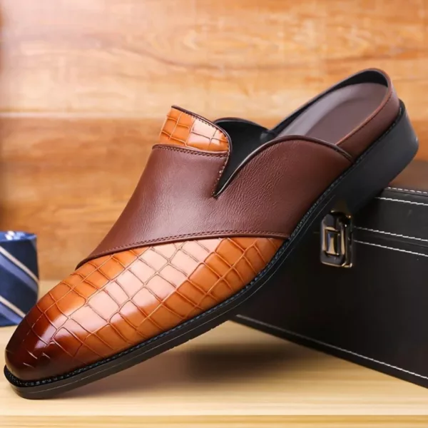 Mocassin homme ouvert croco bicolore – Image 11