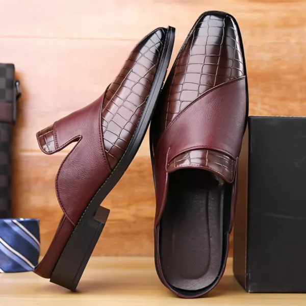 Mocassin homme ouvert croco bicolore – Image 24