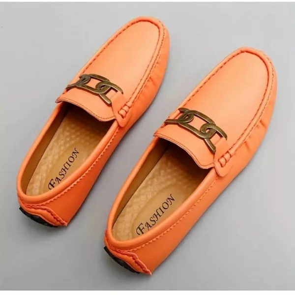 Mocassin homme chaîne métal tendance – Image 15