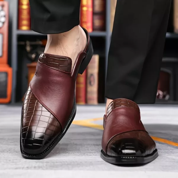 Mocassin homme ouvert croco bicolore – Image 25