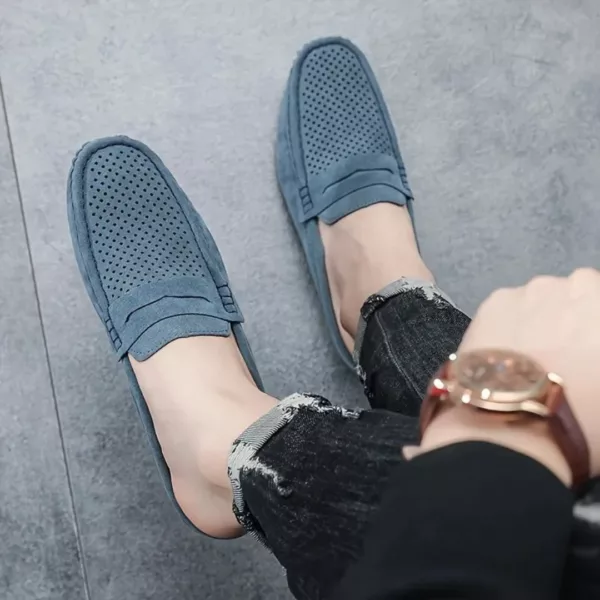 Mocassin homme ouvert daim perforé – Image 2