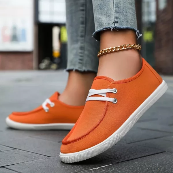 Mocassin femme toile lacets casual – Image 11