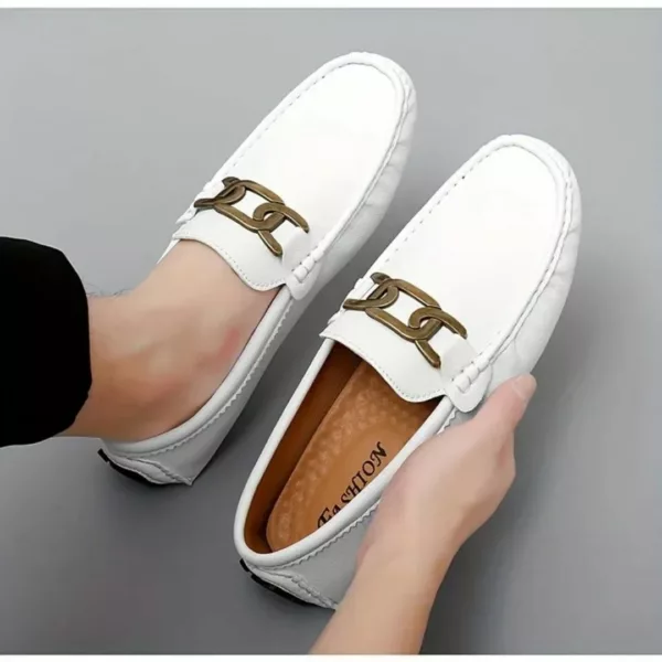 Mocassin homme chaîne métal tendance – Image 14