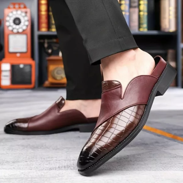 Mocassin homme ouvert croco bicolore – Image 26