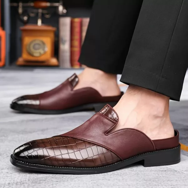 Mocassin homme ouvert croco bicolore – Image 27