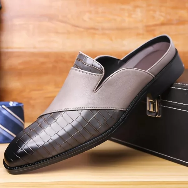 Mocassin homme ouvert croco bicolore – Image 4