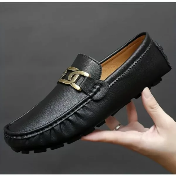 Mocassin homme chaîne métal tendance – Image 13