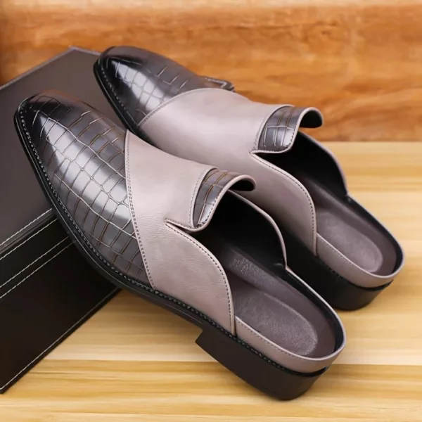 Mocassin homme ouvert croco bicolore – Image 2