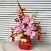 Lego orchidée rose vase rouge asiatique