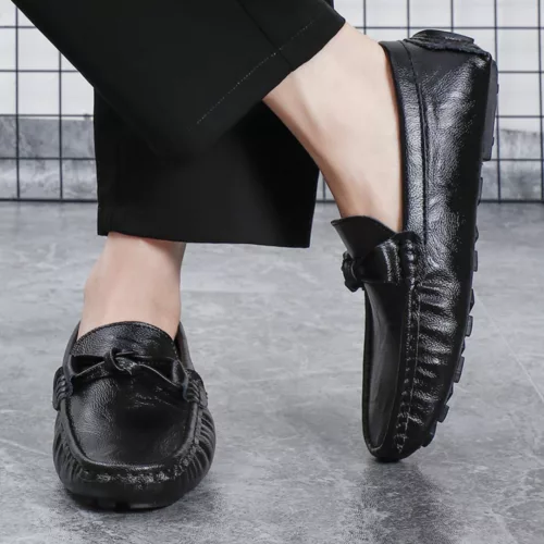 Mocassin cuir homme souple à nœud