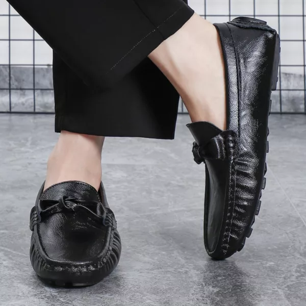 Mocassin cuir homme souple à nœud