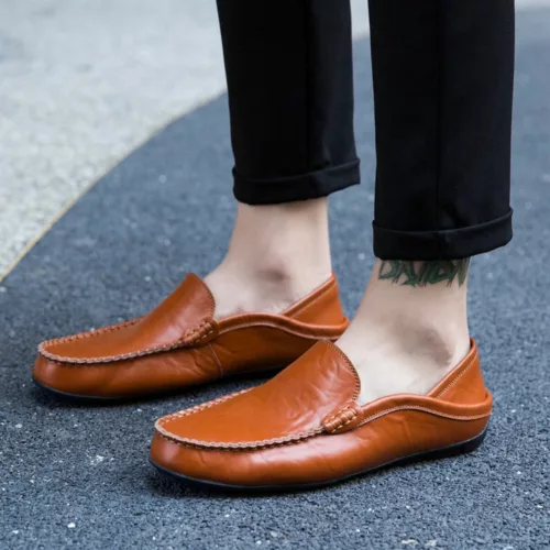 Mocassin cuir lisse homme classique